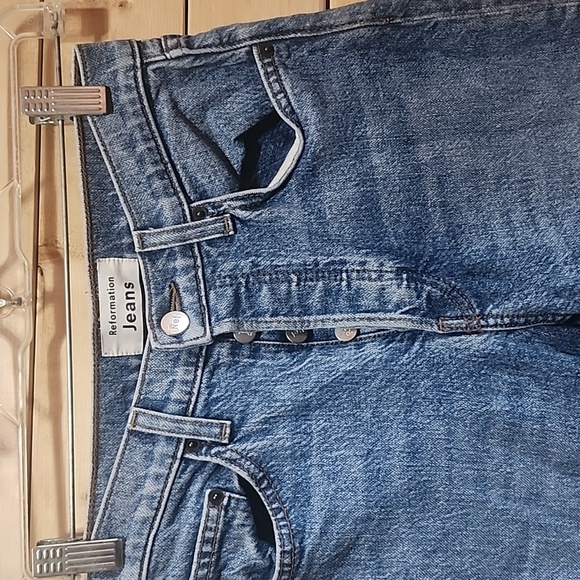 Reformation High Waisted Jeans Women's Button Fky Size 25 - Picture 2 of 8